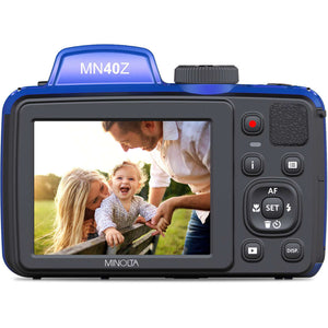 Minolta 20 Mega Pixels 40x Optical Zoom Digital Camera, 1080p FHD Video Bundle, Blue Minolta