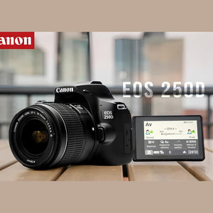 Canon EOS 250D / Rebel SL3 DSLR Camera with 18-55mm Lens Black + Creative Filter Set, EOS Camera Bag + Sandisk Ultra 64GB Card + Electronics Cleaning Set, And More International Model - Used Canon