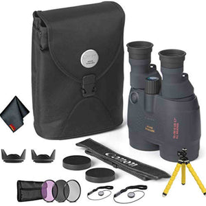 Canon 18x50 Image Stabilization All-Weather Binoculars - Bundle with Tulip Lens Hoods, Tripod + More Canon