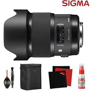Sigma 20mm f/1.4 DG HSM Art Lens for Nikon F 412955 and Cleaning Accessories Bundle Sigma
