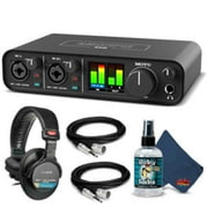 MOTU M2 2x2 USB-C Audio Interface Bundle with Headphone, XLR Cables, and 6Ave Cleaning Kit MOTU