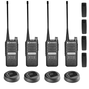 Motorola CP100D Analog UHF Portable Two Way Radio With Display and Limited Keypad, - 4 Pack Bundle Motorola Solutions