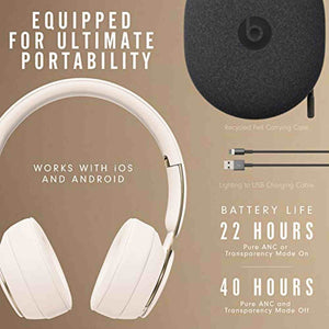 Beats Solo Pro Wireless Noise Cancelling Bluetooth On-Ear Headphones -Ivory Beats