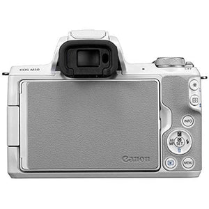 Canon EOS M50 Mirrorless Digital Camera White, Body Only + 16GB Class 10 Memory Card + LED + Canon Camera Case + Flexi