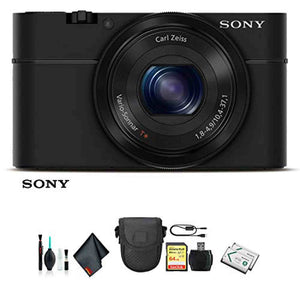 Sony Cyber-shot DSC-RX100 Camera DSCRX100/B With Soft Bag, Additional Battery, 64GB Memory Card, Card Reader , Plus Essential Accessories