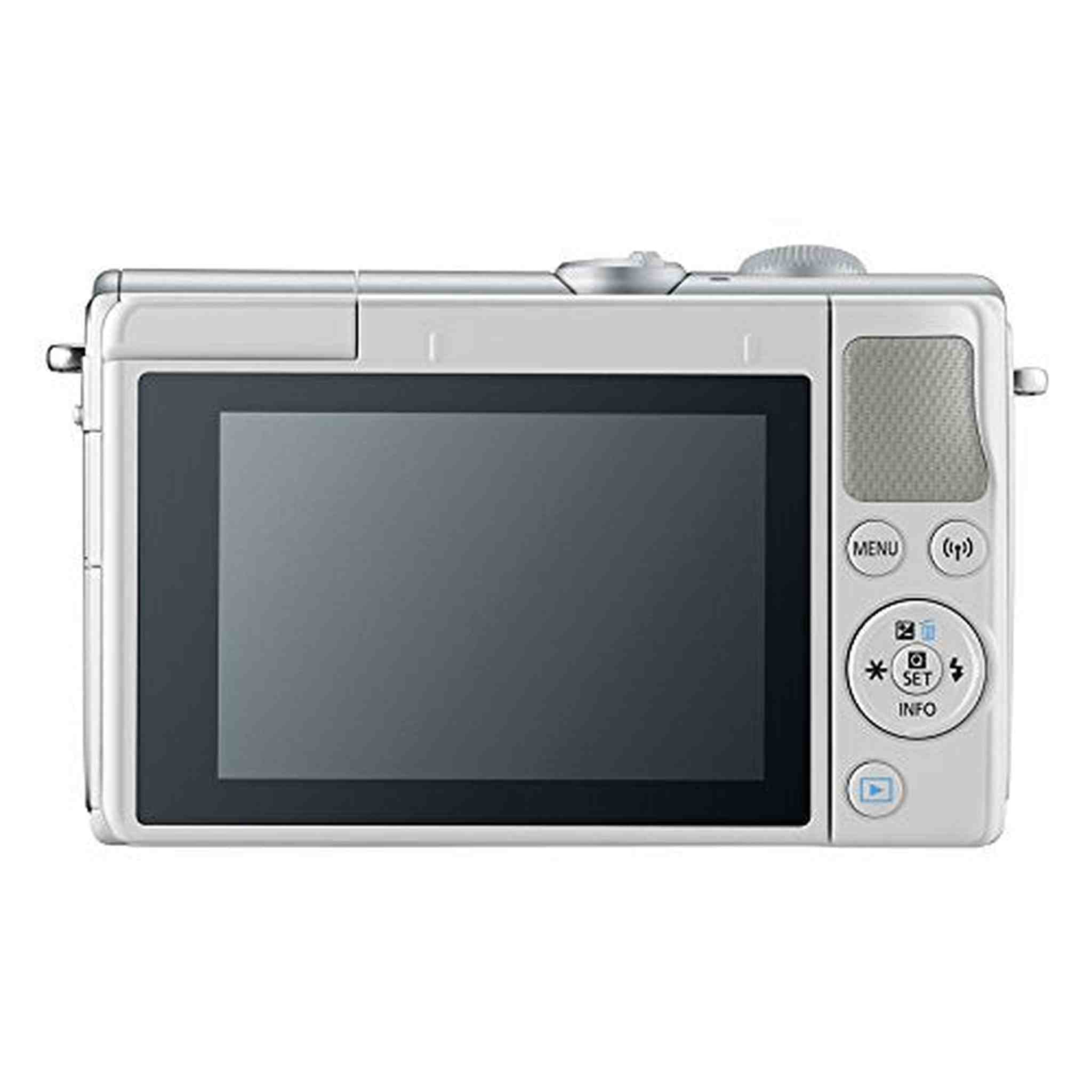 Canon EOS M100 Mirrorless Camera w/ 15-45mm Lens White International Model Dual Kit Box