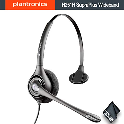 Plantronics H251H SupraPlus Wideband Monaural Headset Bundle