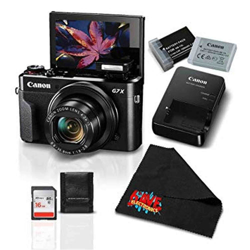 Canon PowerShot G7 X Mark II Digital Camera 1066C001 (International Model) Bundle with Spare Battery + 16GB Memory Card