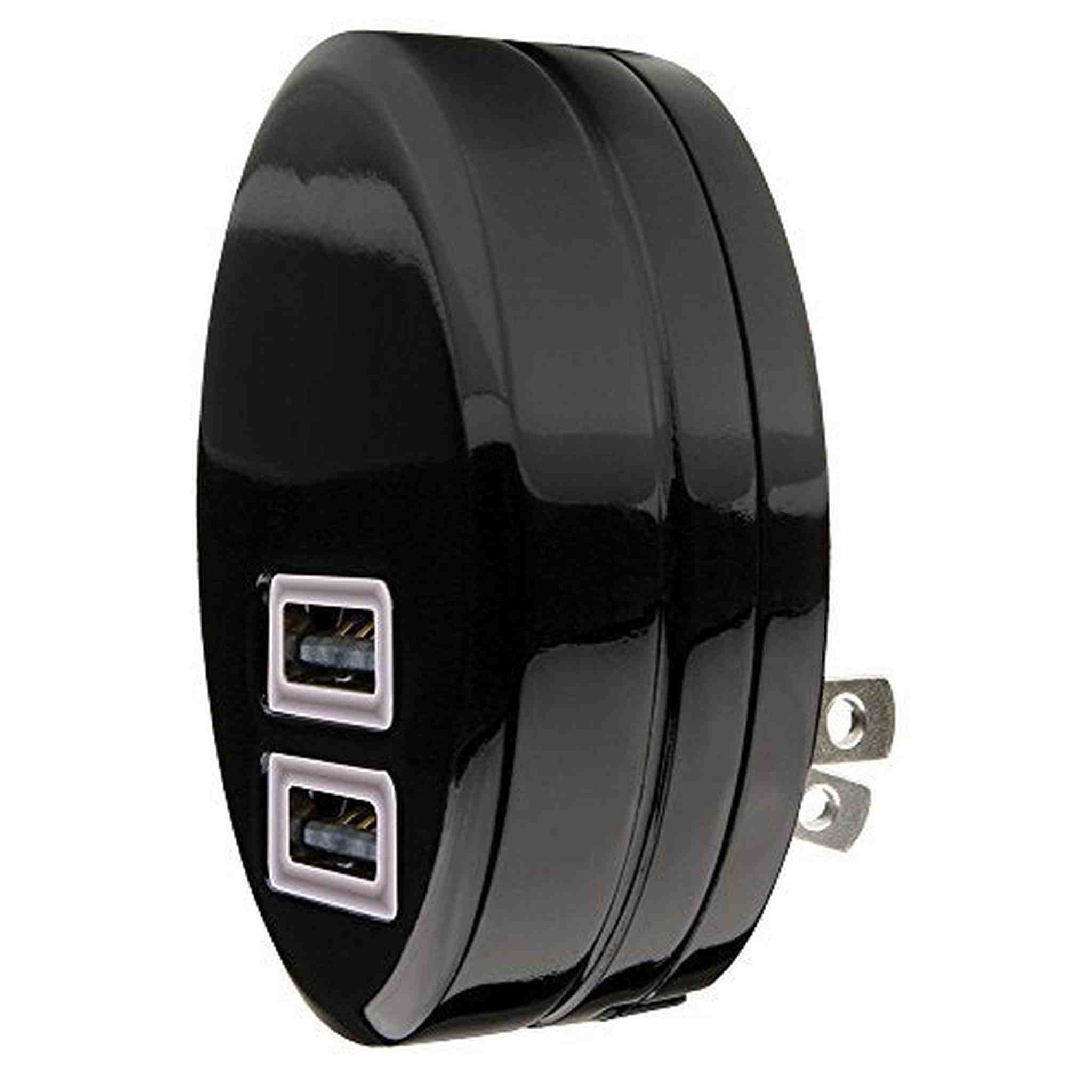 Qmadix USB Dual Travel Charger for High Powered Devices and Tablets - 2.1AMP Power - Travel Charger Black Qmadix