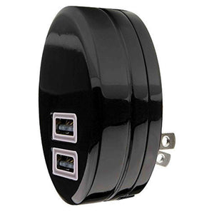 Qmadix USB Dual Travel Charger for High Powered Devices and Tablets - 2.1AMP Power - Travel Charger Black Qmadix