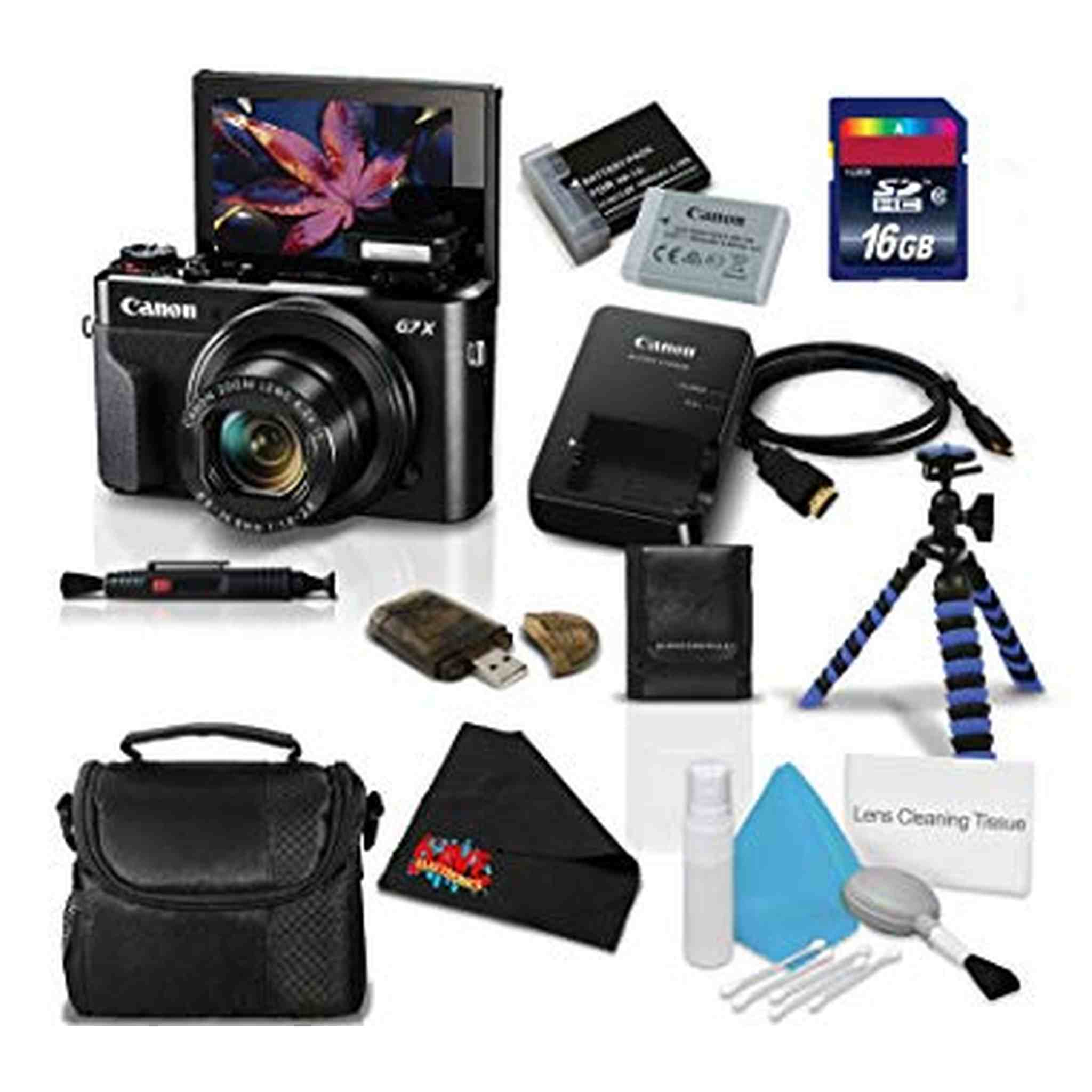 Canon PowerShot G7 X Mark II Digital Camera 1066C001 International Model Bundle with 16GB Memory Card + More