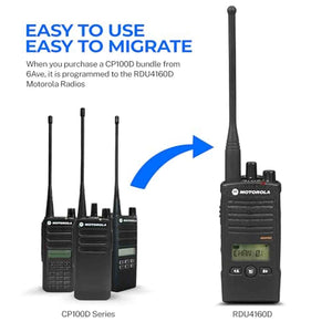 Motorola CP100D Analog UHF Portable Two Way Radio With Display and Limited Keypad, - 4 Pack Bundle Motorola Solutions