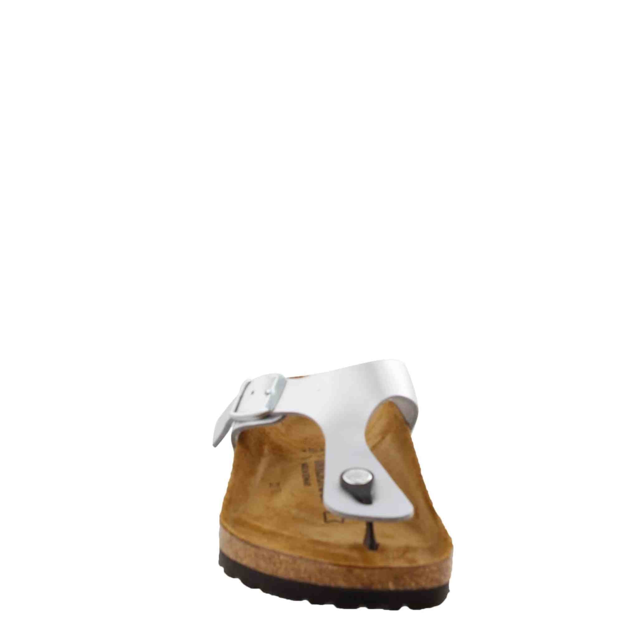 BIRKENSTOCK Gizeh Birko-Flor Metallic Silver Birko Flor 41 US Women's 10-10.5 Regular Birkenstock