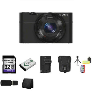 Sony DSC-RX100 Digital Camera + 32GB Memory Card + NP-BX1 Lion Battery + Carrying Case + Mini Tripod Kit + USB SDHC Reader + Memory Wallet