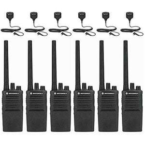 6 PACK Motorola RMV2080 Business Two-Way Radios Walkie Talkies w/ Speaker Mics Motorola