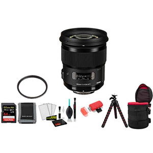 Sigma 50mm f/1.4 DG HSM Art Lens for Nikon F with 64GB Memory Card and UV Filter International Model SIGMA