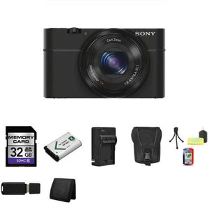 Sony DSC-RX100 Digital Camera + 32GB Memory Card + NP-BX1 Lion Battery + Carrying Case + Mini Tripod Kit + USB SDHC Reader + Memory Wallet