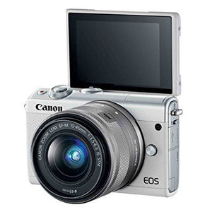 Canon EOS M100 Mirrorless Camera w/ 15-45mm Lens - Wi-Fi, Bluetooth, and NFC Enabled White - Used