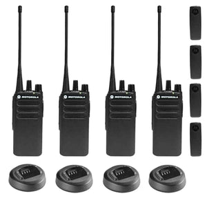 Motorola CP100D Analog UHF Portable Non-Display Two Way Radio, 16 Channel, 4 Watt - 4 Pack Bundle Motorola Solutions