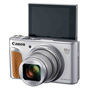 Canon PowerShot SX740 Digital Camera w/40x Optical Zoom & 3 Inch Tilt LCD - 4K VIdeo, Wi-Fi, NFC, Bluetooth Enabled Silver - Used Canon
