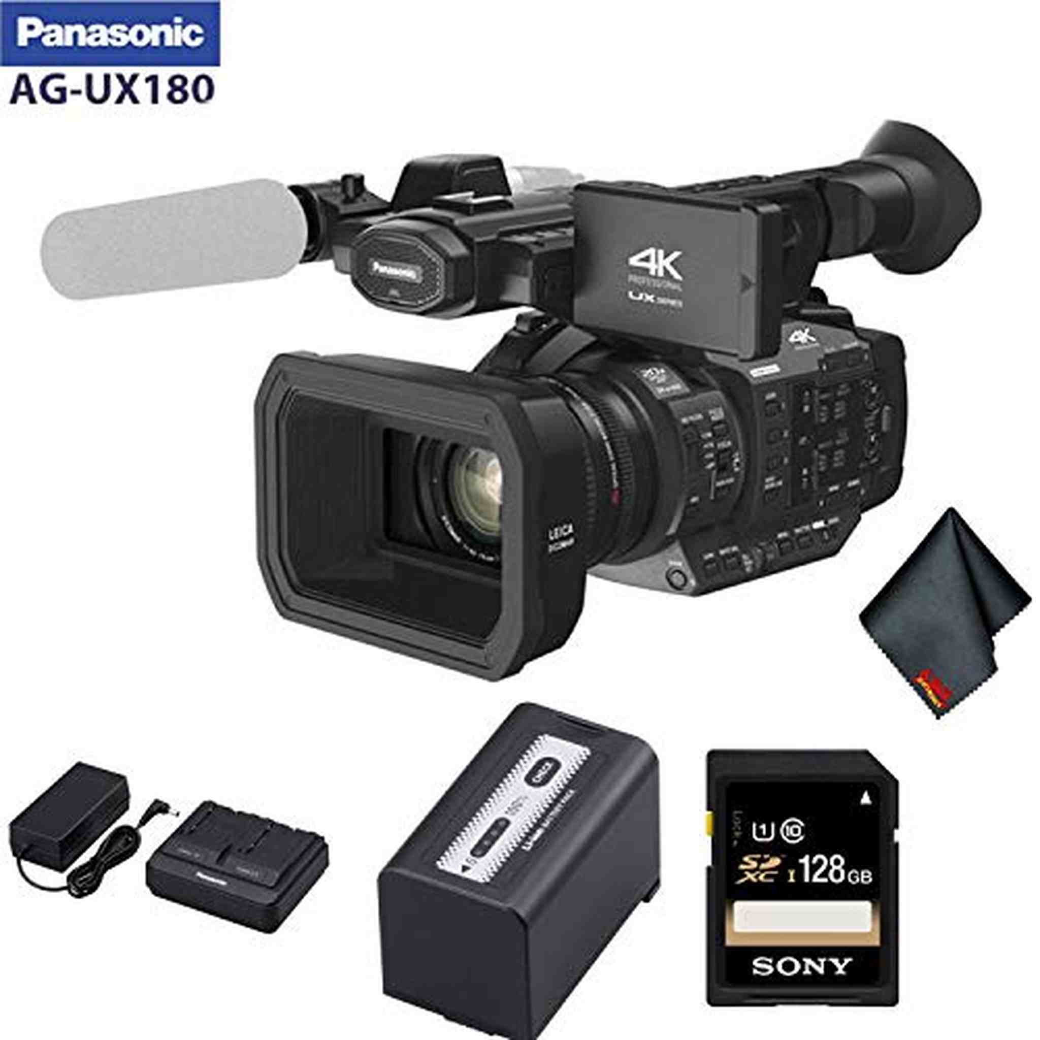 Panasonic AG-UX180 4K Premium Professional Camcorder Base Bundle
