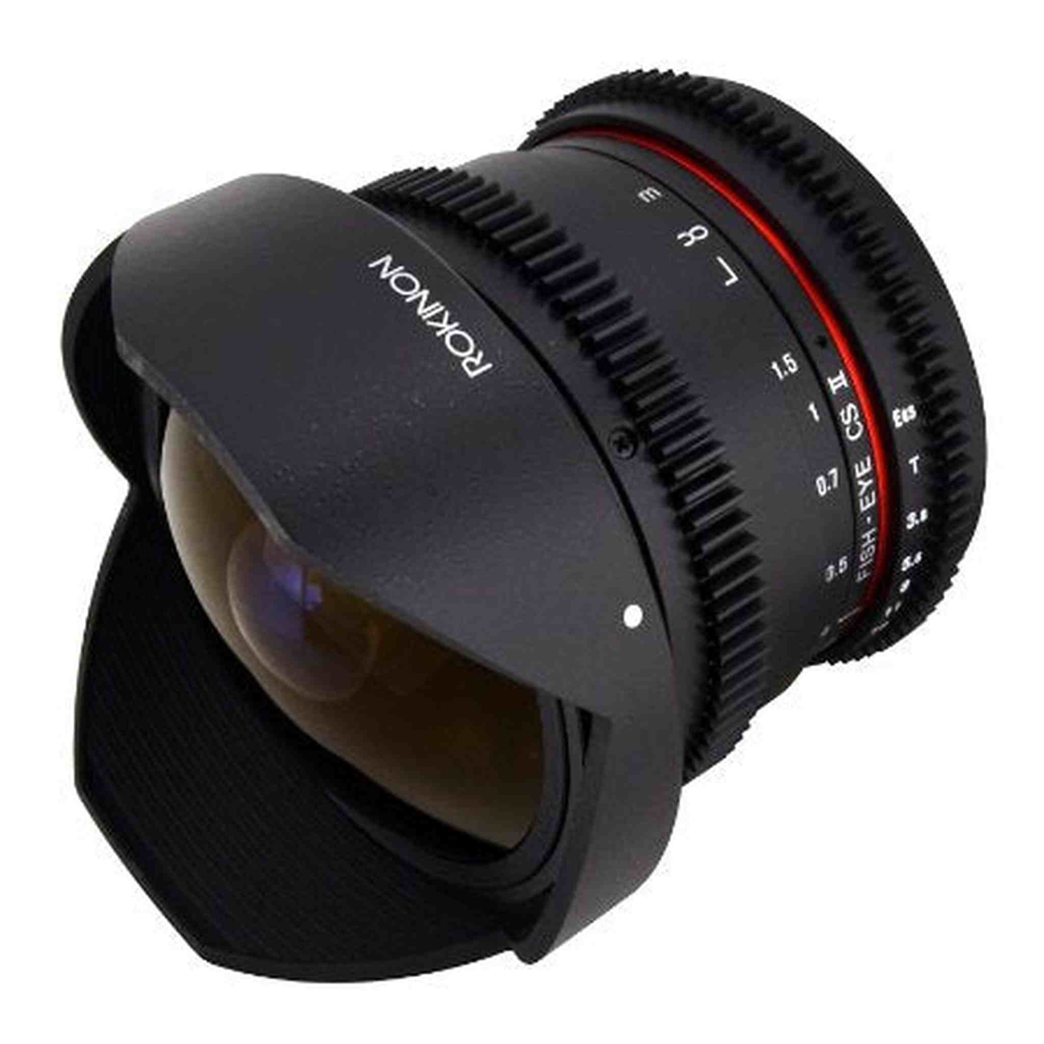 Rokinon RKHD8MV-N HD 8mm t/3.8 Fisheye Lens for Nikon with De-clicked Aperture and Removable HoodWide-Angle Lens