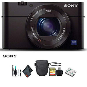 Sony Cyber-shot DSC-RX100 III Camera DSCRX100M3/B With Soft Bag, Additional Battery, 64GB Memory Card, Card Reader , Plus Essential Accessories