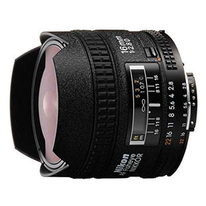 Nikon AF FX Fisheye-NIKKOR 16mm f/2.8D Fixed Lens with Auto Focus for Nikon DSLR Cameras Renewed - Reconditioned Nikon
