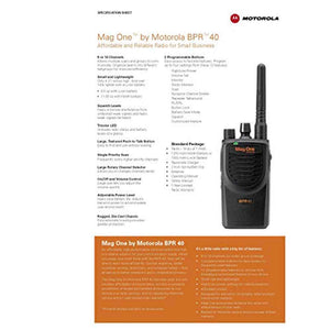 BPR40 Mag One by Motorola 6 Pack UHF 4 Watt 8 Channel Two Way Radios Bundle Motorola