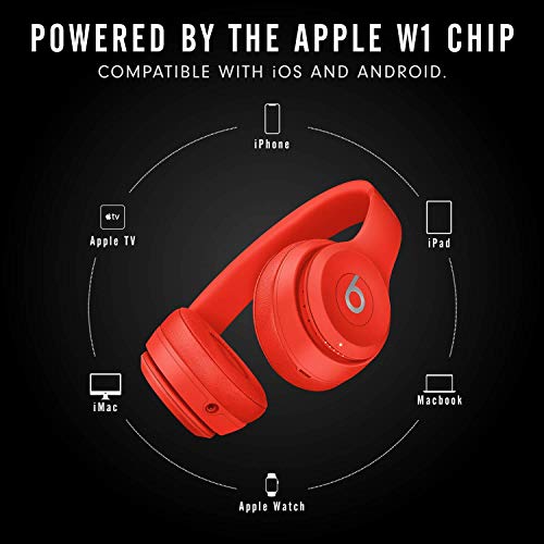 Beats Solo3 Wireless On-Ear Headphones - Red (Latest Model)
