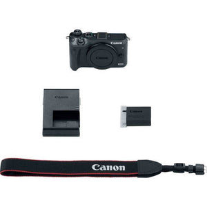Canon EOS M6 Mirrorless Digital Camera International Model Black 1724C001 W/Bag, Extra Battery, LED Light, Mic, Fi Canon