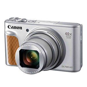 Canon PowerShot SX740 Digital Camera w/40x Optical Zoom & 3 Inch Tilt LCD - 4K VIdeo, Wi-Fi, NFC, Bluetooth Enabled Silver - Used Canon