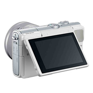 Canon EOS M100 Mirrorless Camera w/ 15-45mm Lens - Wi-Fi, Bluetooth, and NFC Enabled White - Used