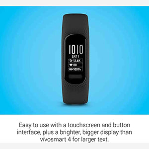 Garmin vivosmart 5, Fitness Tracker with 6Ave Accessory Bundle