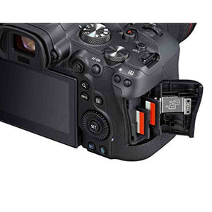 Canon EOS R6 Full-Frame Mirrorless Camera with 4K Video, Full-Frame CMOS Senor, DIGIC X Image Processor, Dual UHS-II SD Memory Card Slots, and Up to 12 fps with Mechnical Shutter, Body Only, Black - Reconditioned Canon
