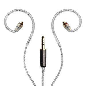 MEZE AUDIO | Rai Series MMCX Cable | Headphones HiFi Cable Replacement 4.4mm Male to Dual MMCX Connector Plug | Silver Plated Upgrade Balanced Cable 4.4mm Jack | Cable Length 1.2m/3.9ft MEZE AUDIO