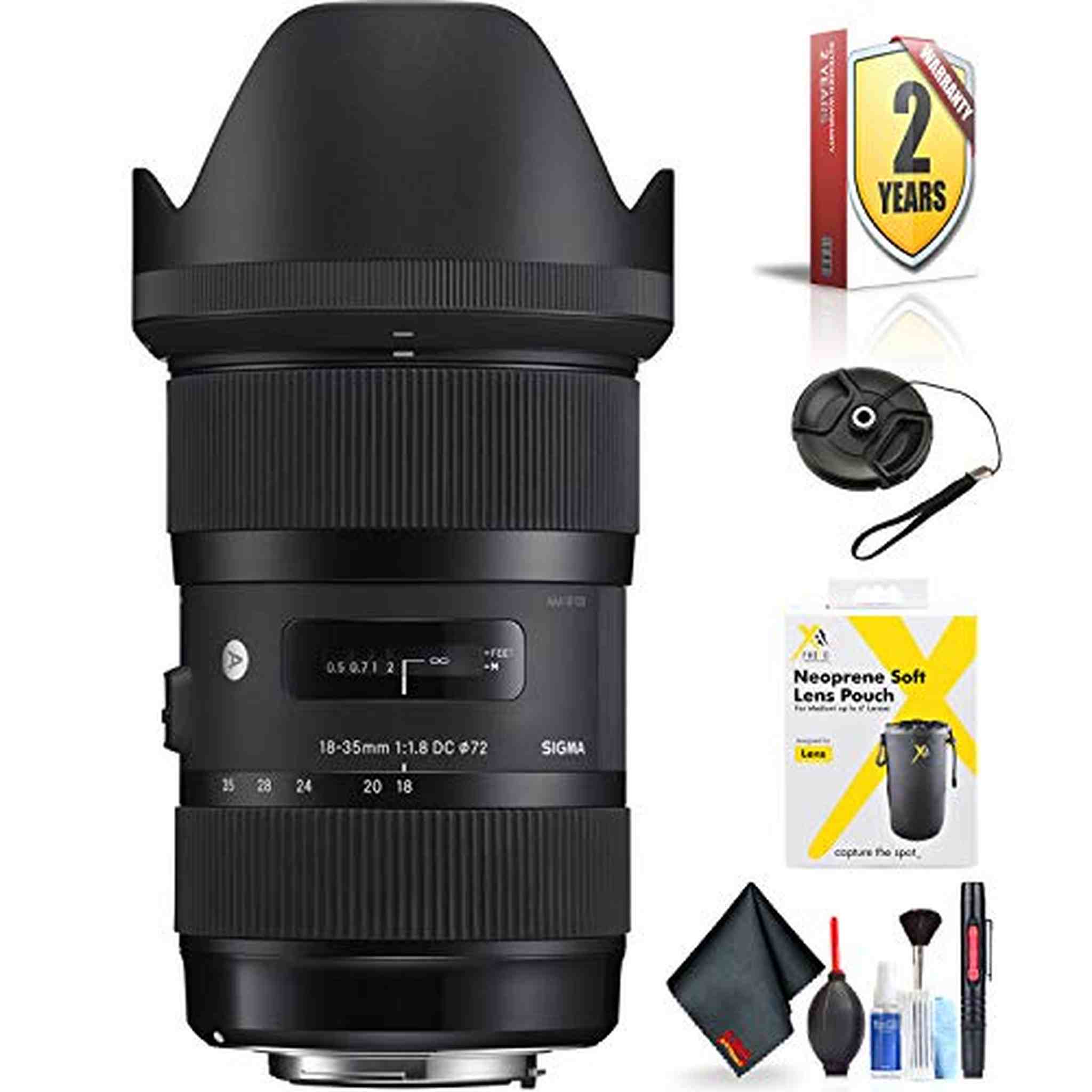 Sigma 18-35mm f/1.8 DC HSM Art Lens for Nikon F Mount + Accessories International Model with 2 Year Warranty Sigma