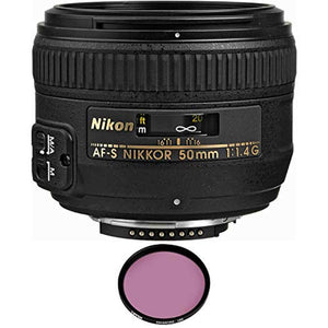 Nikon AF-S NIKKOR 50mm f/1.4G Lens with Pro Filter Certified Refurbished - Reconditioned Nikon