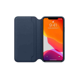 Apple Leather Folio for iPhone 11 Pro Max - Deep Sea Blue - Refurbished Apple