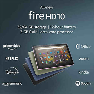 Fire HD 10 tablet, 10.1", 1080p Full HD, 32 GB, latest model 2021 release , Lavender - Used Amazon