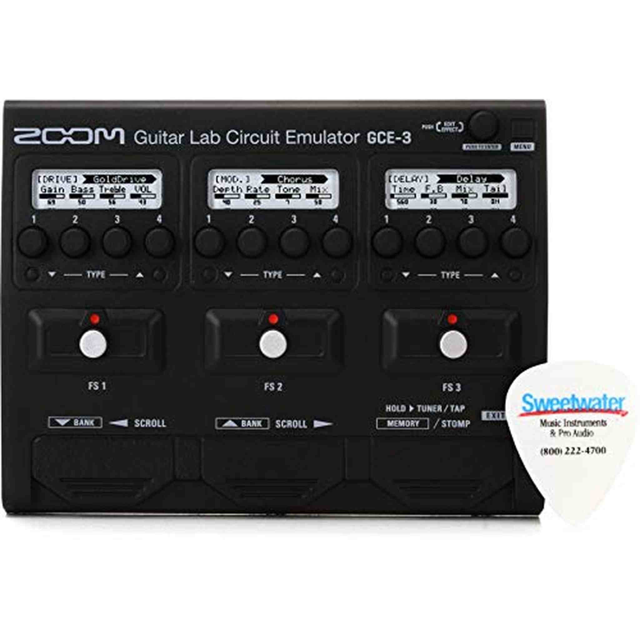 Zoom GCE-3 Guitar Lab Circuit Emulator, Compact USB Audio Interface for Emulation of Zoom Effects Processors Using Guitar Lab Software Zoom