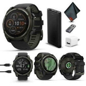 fenix 8 51mm Solar Sapphire Carbon Gray DLC Titanium with Black Gray Silicone Garmin