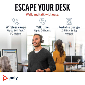 Poly Voyager 4320 Bluetooth Stereo Headset Microsoft Teams Certified Bundle Poly