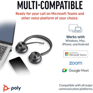 Poly Voyager 4320 Bluetooth Stereo Headset Microsoft Teams Certified Bundle Poly