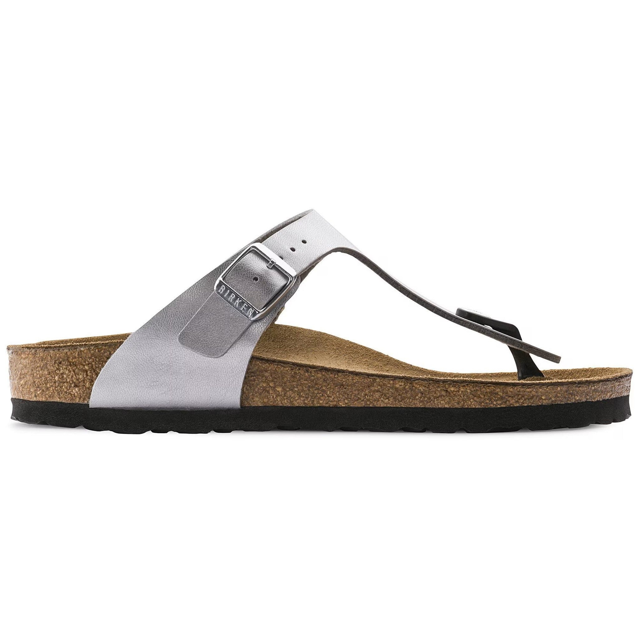 BIRKENSTOCK Gizeh Birko-Flor Metallic Silver Birko Flor 41 US Women's 10-10.5 Regular Birkenstock