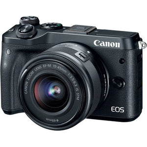 Canon EOS M6 Mirrorless Digital Camera - Black with 15-45mm Lens Canon