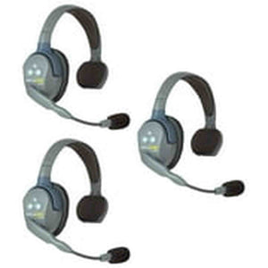 Eartec UL3S UltraLITE Full Duplex Wireless Headset Communication for 3 Users - 3 Single Ear Headsets EARTEC