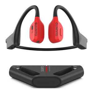 SUUNTO Wing Open-Ear Bone Conduction Headphone, Bluetooth Wireless Sport Headphone w/Head Movement Control, Built-in HD Mic, IP67 Sweatproof, Safety Lights, 10H Playtime & 20H w/Charging Stand, Red SUUNTO