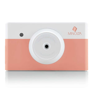 Minolta Instapix Print Camera with Printer Coral Pink , Camera Bag, Diginerds Microfiber Cleaning Cloth, 2x Instapix 2 pack Instaprint mini Cartridges 20 Photo Print , Bundle Minolta