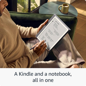 Kindle Scribe 16 GB - Redesigned display with uniform borders. Now write directly on books and documents. With built-in notebook summarization. Includes Premium Pen - Tungsten + More Kindle
